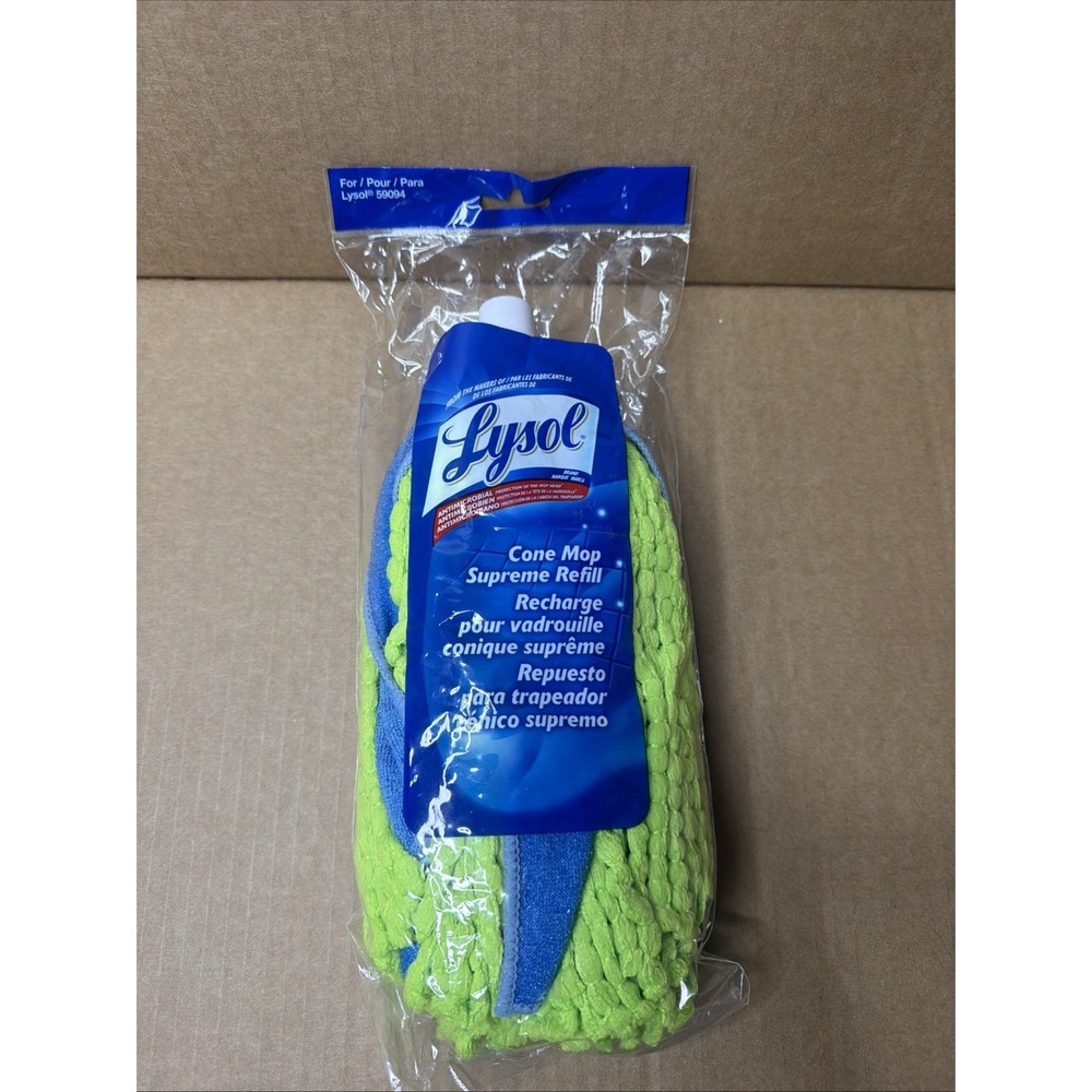 Lysol Microfiber Cone Supreme Refill Antimicrobial Mop Green w/ Blue Scrubbing